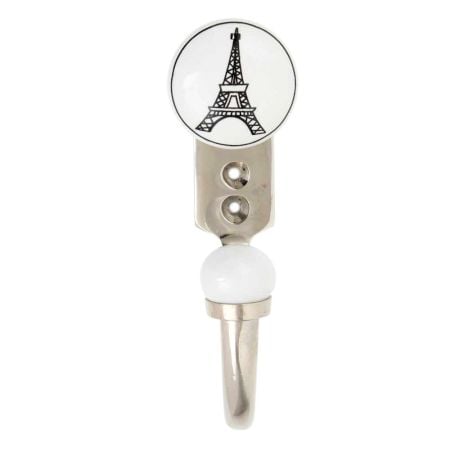 Eiffel Tower Flat Ceramic Cabinet Hook